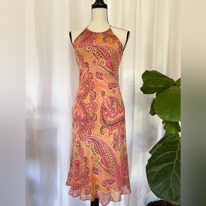 Ann Taylor Paisley Halter Dress🧡